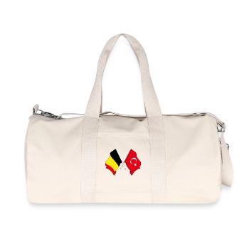 Drapeau Belgique, drapeau Turquie - Sac de sport en toile recyclée Stanley/Stella - blanc naturel - Devant