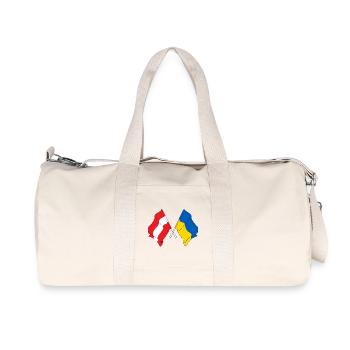 Drapeau Autriche drapeau Ukraine - Sac de sport en toile recyclée Stanley/Stella - blanc naturel - Devant