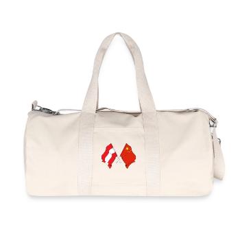 Drapeau Autriche, drapeau Chine - Sac de sport en toile recyclée Stanley/Stella - blanc naturel - Devant