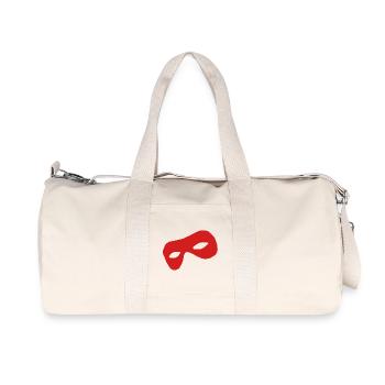 Rote Maske: Mystik im Fokus - Recycelte Canvas-Sporttasche von Stanley/Stella - Naturweiß - Vorne