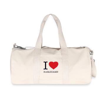 I LOVE KARLSHAMN SVERIGE Suède - Sac de sport en toile recyclée Stanley/Stella - blanc naturel - Devant