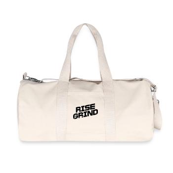Motivational Gym Rise Grind - Recycelte Canvas-Sporttasche von Stanley/Stella - Naturweiß - Vorne