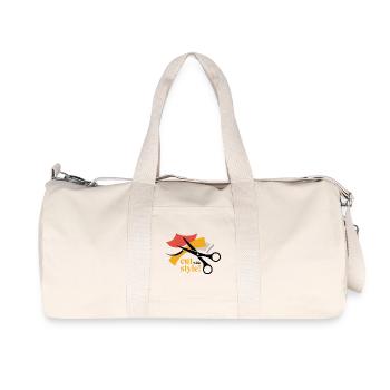 Elegant Scissors and Fabric Inspired Design - Recycled Canvas Sports Bag by Stanley/Stella - natural - Front