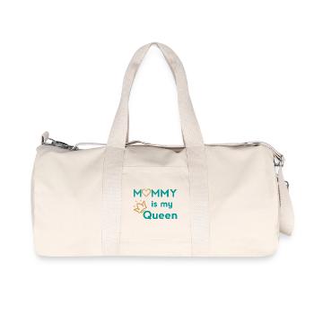 Mama Queen Design with Crown and Heart - Recycled Canvas Sports Bag by Stanley/Stella - natural - Front