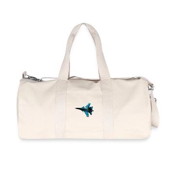 Blue Camouflage Fighter Jet - Recycled Canvas Sports Bag by Stanley/Stella - natural - Front