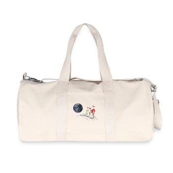 Galaktischer Weihnachtswichtel auf Mond - Recycelte Canvas-Sporttasche von Stanley/Stella - Naturweiß - Vorne