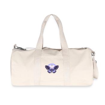Niedlicher Flieder-Schmetterling - Recycelte Canvas-Sporttasche von Stanley/Stella - Naturweiß - Vorne