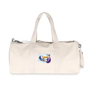 COMPUTER ADDICT MAN - geek & scifi - Sac de sport en toile recyclée Stanley/Stella - blanc naturel - Devant