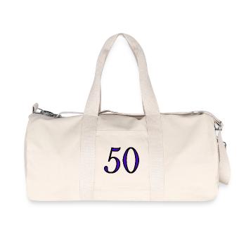 50. 50 ANS. 50e ANNIVERSAIRE. ANNIVERSAIRE 50 ANS. - Sac de sport en toile recyclée Stanley/Stella - blanc naturel - Devant