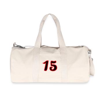15. 15 ANS. 15e ANNIVERSAIRE. ANNIVERSAIRE 15 ANS. - Sac de sport en toile recyclée Stanley/Stella - blanc naturel - Devant