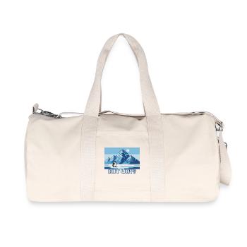 Funny Nihilistic Penguin Greenland Pixel Art - Recycled Canvas Sports Bag by Stanley/Stella - natural - Front