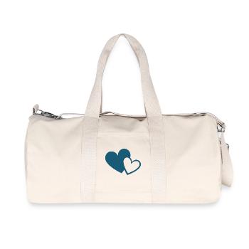 blue heart 2 hearts gift - Recycled Canvas Sports Bag by Stanley/Stella - natural - Front
