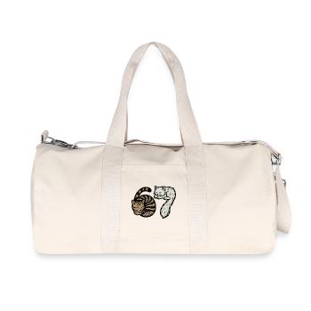 Sleeping 'Six Seven' cats - Recycled Canvas Sports Bag by Stanley/Stella - natural - Front