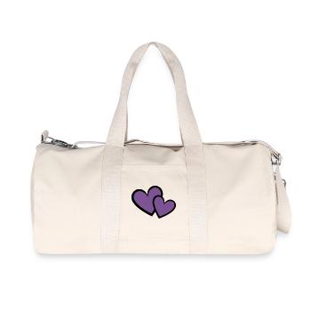 2 Violet Heart Heart Violet Heart Pattern - Recycled Canvas Sports Bag by Stanley/Stella - natural - Front