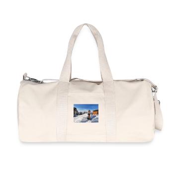 Snowboarding on a sunny slope - Recycled Canvas Sports Bag by Stanley/Stella - natural - Front