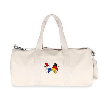 Holland Germany Flag Hands Heart Shape Used - Recycled Canvas Sports Bag by Stanley/Stella - natural - Front