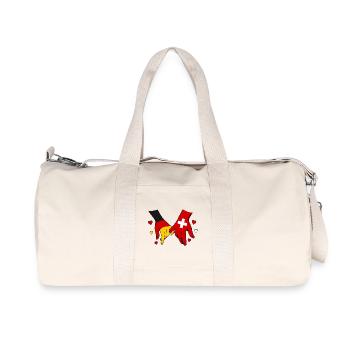 Deutschland Schweiz Flaggen Händehalten - Recycelte Canvas-Sporttasche von Stanley/Stella - Naturweiß - Vorne