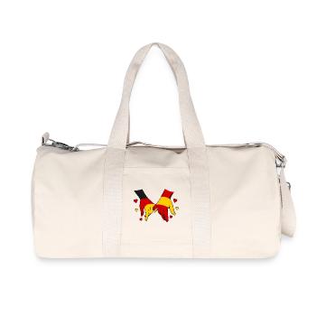 Deutschland_Spanien_Flagge_Haendehalten - Recycled Canvas Sports Bag by Stanley/Stella - natural - Front