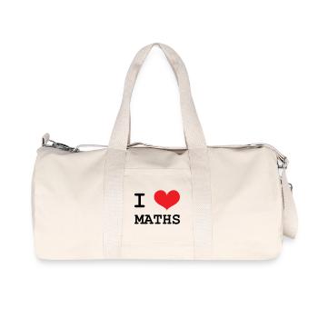 J'aime les Maths : Tee-shirt Passion Mathématiques - Sac de sport en toile recyclée Stanley/Stella - blanc naturel - Devant