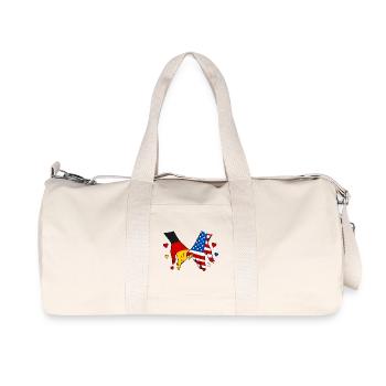 Germany USA Flag Holding Hands - Recycled Canvas Sports Bag by Stanley/Stella - natural - Front