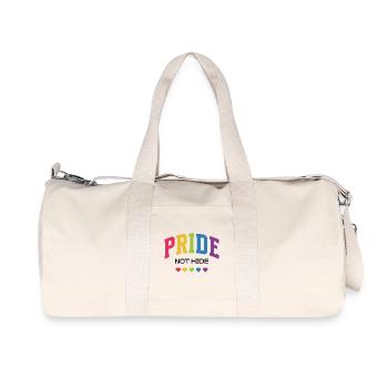 LGBTQ Pride Month -  Pride Not Hide - Recycled Canvas Sports Bag by Stanley/Stella - natural - Front