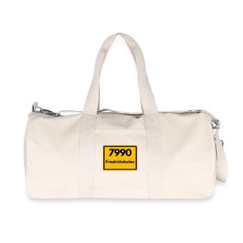 ALTE POSTLEITZAHL PLZ RETRO 7990 FRIEDRICHSHAFEN - Recycelte Canvas-Sporttasche von Stanley/Stella - Naturweiß - Vorne