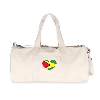 Guyana heart flag - Recycled Canvas Sports Bag by Stanley/Stella - natural - Front