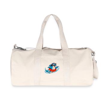 Funny dolphin with diving goggles - Recycled Canvas Sports Bag by Stanley/Stella - natural - Front