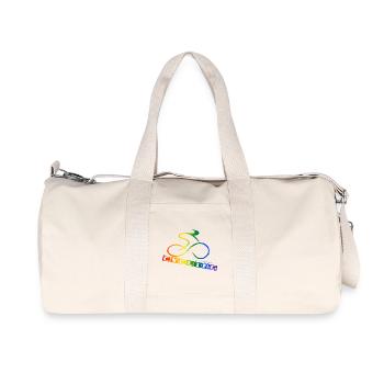 Lettrage arc-en-ciel cyclable - Sac de sport en toile recyclée Stanley/Stella - blanc naturel - Devant
