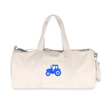Silhouette du tracteur bleu - Sac de sport en toile recyclée Stanley/Stella - blanc naturel - Devant