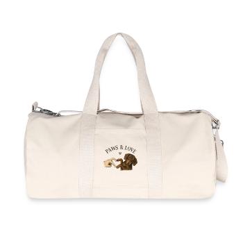Pattes & Amour Cœur de Patte de teckel - Sac de sport en toile recyclée Stanley/Stella - blanc naturel - Devant