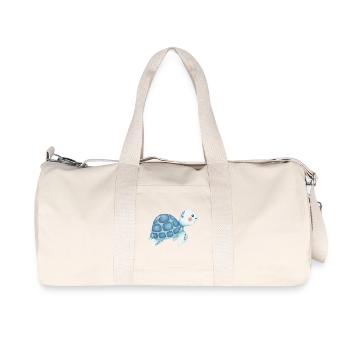 Kuschelschildkröte Blau Muster - Recycelte Canvas-Sporttasche von Stanley/Stella - Naturweiß - Vorne
