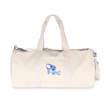 Hai-Cartoon - Recycelte Canvas-Sporttasche von Stanley/Stella - Naturweiß - Vorne