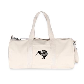 Kiwi Vogel Travel The World – Drôle de voyage - Sac de sport en toile recyclée Stanley/Stella - blanc naturel - Devant
