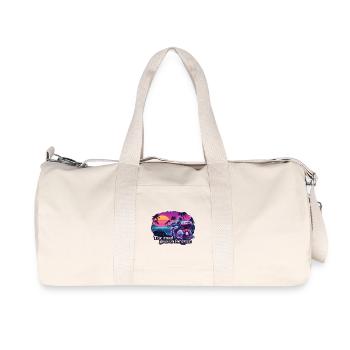 Motard rétro sur fond de coucher de soleil - Sac de sport en toile recyclée Stanley/Stella - blanc naturel - Devant