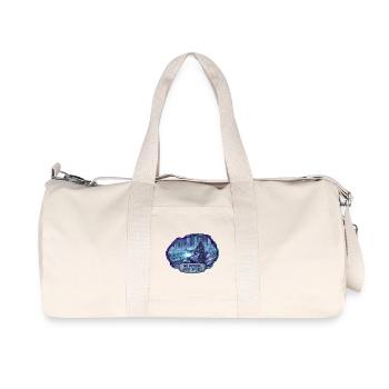 Futuristic biker in a cyberpunk city - Recycled Canvas Sports Bag by Stanley/Stella - natural - Front