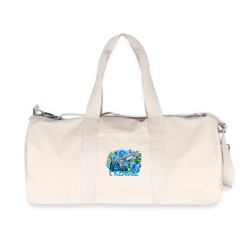 Schulstart 1. Klasse mit Hai Grundschule - Recycelte Canvas-Sporttasche von Stanley/Stella - Naturweiß - Vorne