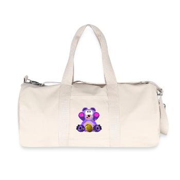 Teddybaer et de miel en violet - Sac de sport en toile recyclée Stanley/Stella - blanc naturel - Devant