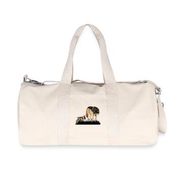 Stunning wolf with puppy in the woods - Recycled Canvas Sports Bag by Stanley/Stella - natural - Front