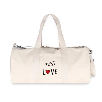 LIEBE. GERADE VERHEIRATET. ES LEBE DIE MARYS. JUNGGESELLINNENABSCHIED - Recycelte Canvas-Sporttasche von Stanley/Stella - Naturweiß - Vorne