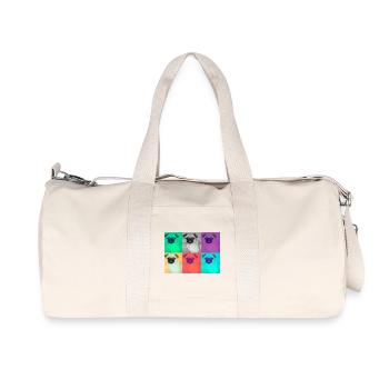 Pop Art Hund Design - Recycelte Canvas-Sporttasche von Stanley/Stella - Naturweiß - Vorne