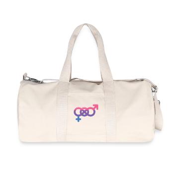 Mois de la fierté LGBTQ - Signe bisexuel - Sac de sport en toile recyclée Stanley/Stella - blanc naturel - Devant