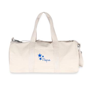 CHRISTMAS. YEAR. ANNIVERSARY. RETIREMENT. DAD. MAMAM. - Recycled Canvas Sports Bag by Stanley/Stella - natural - Front