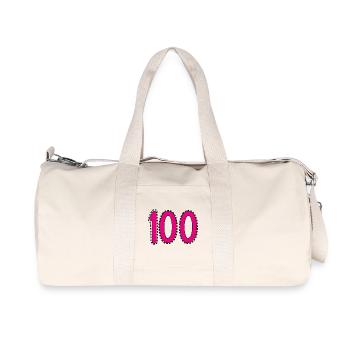 100. 100 JAHRE. 100-JÄHRIGES JUBILÄUM. GEBURTSTAG 100 - Recycelte Canvas-Sporttasche von Stanley/Stella - Naturweiß - Vorne