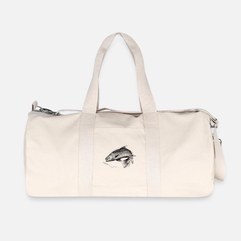 Fisch des Lebens! - Angeltshirt Meerforelle - Recycelte Canvas-Sporttasche von Stanley/Stella - Naturweiß