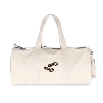 Babouches Leolook Tongs Mode Jaguar Imprimé Animal - Sac de sport en toile recyclée Stanley/Stella - blanc naturel - Devant