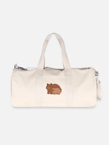 Bärenfamilie – Mama & Baby - Recycelte Canvas-Sporttasche von Stanley/Stella - Naturweiß