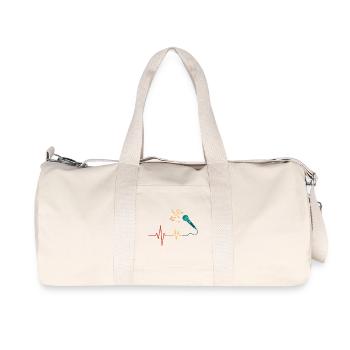 Heartbeat-Mikrofon - Recycelte Canvas-Sporttasche von Stanley/Stella - Naturweiß - Vorne