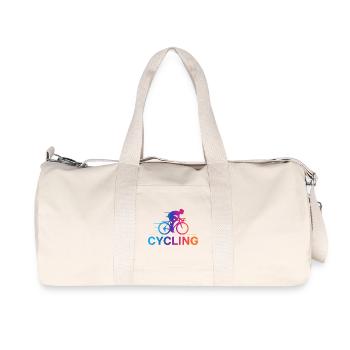 Lebendiger Radverlauf - Recycelte Canvas-Sporttasche von Stanley/Stella - Naturweiß - Vorne
