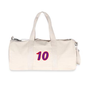 10. 10 ANS. 10e ANNIVERSAIRE. ANNIVERSAIRE 10 ANS. - Sac de sport en toile recyclée Stanley/Stella - blanc naturel - Devant